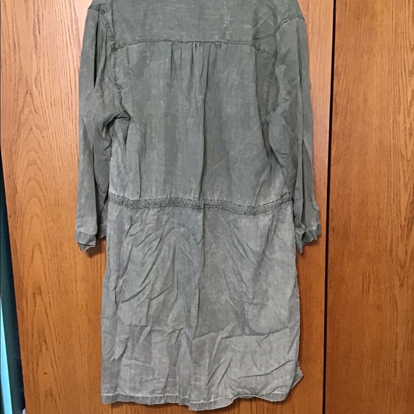 Army green button up dress - Picture 3 of 3